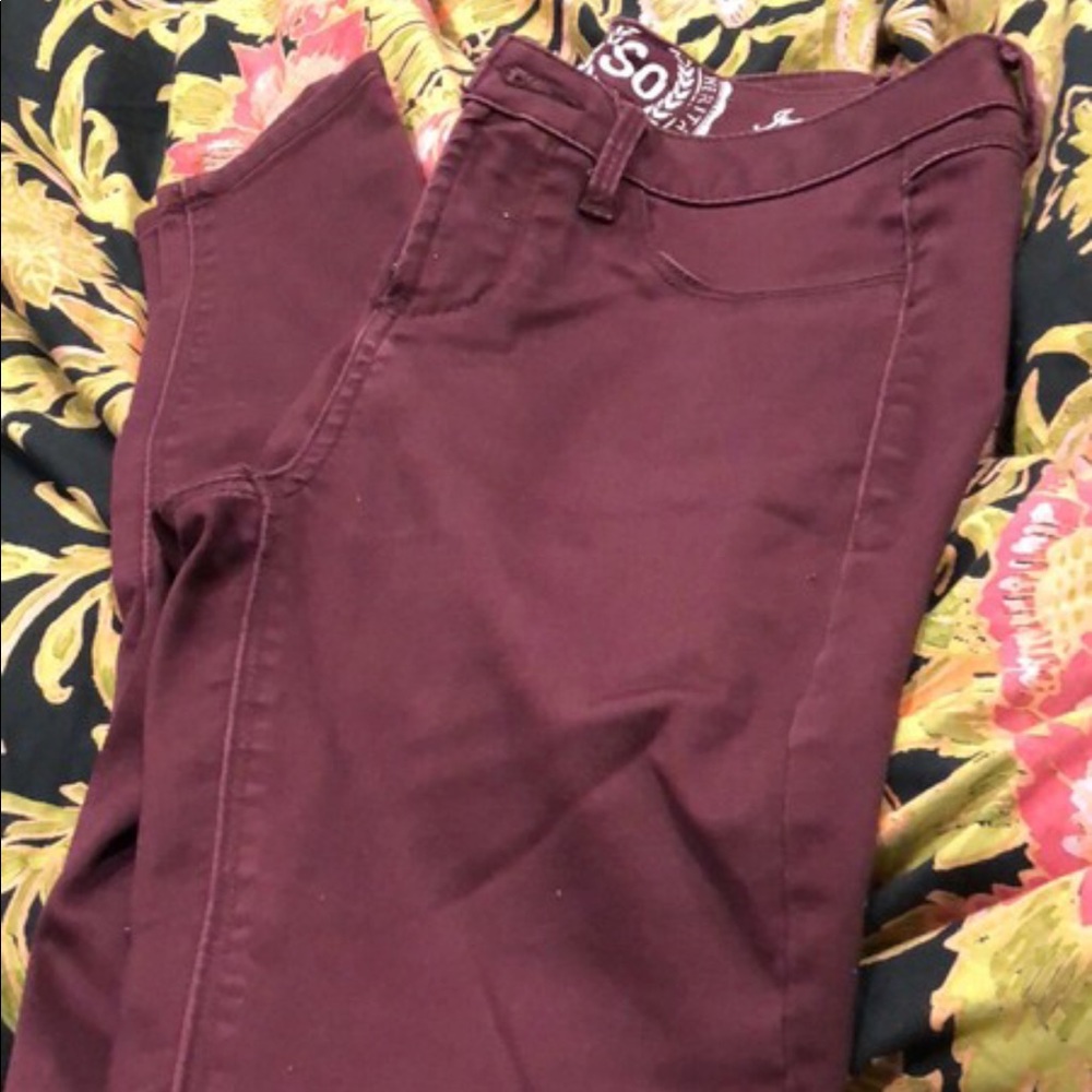 maroon skinny jeans